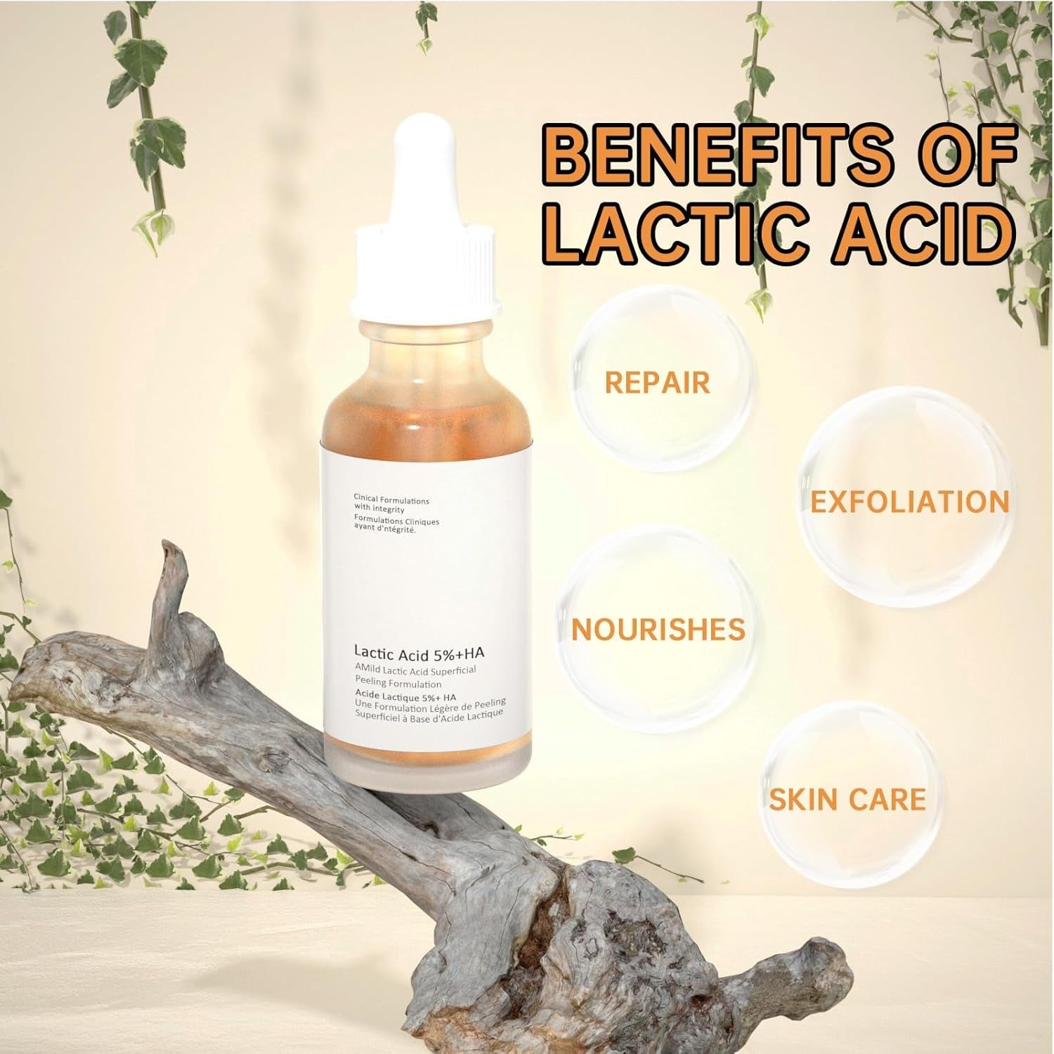 Lactic Acid Serum For Women, 30ML Moisturizing Lactic Acid 5%